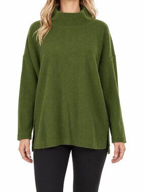 Anthropologie Olive Green Knit Funnel Neck Sweater, S